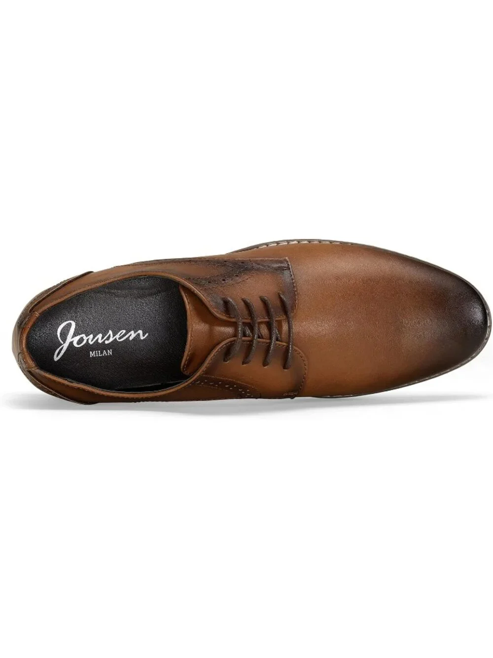 Men's Polished Brown Leather Formal Non Slip Wedding Oxford Derby Dress Shoes